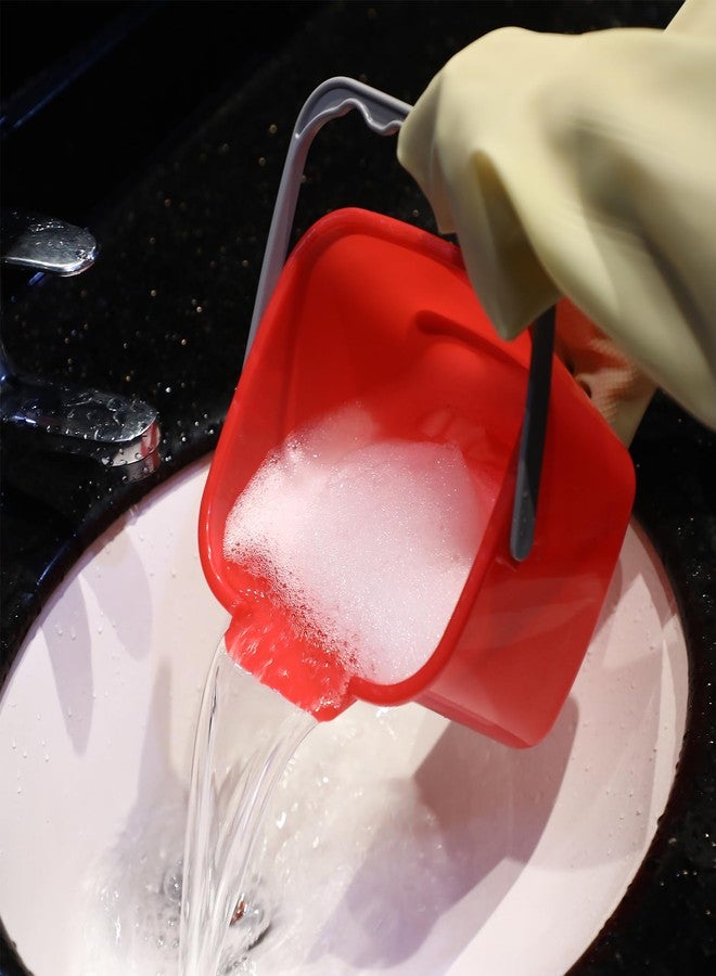 Uiifan 6 Pcs 8 Quart Cleaning Bucket Small Sanitizing Square Bucket Detergent Pail for Home Commercial Restaurant Kitchen Office School (Red) - Image 5